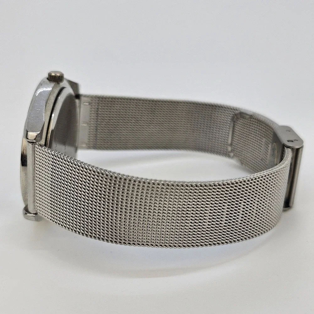 VTG Fondini Men's Watch 36MM Black Dial‎ Gray Mesh Bands New Battery